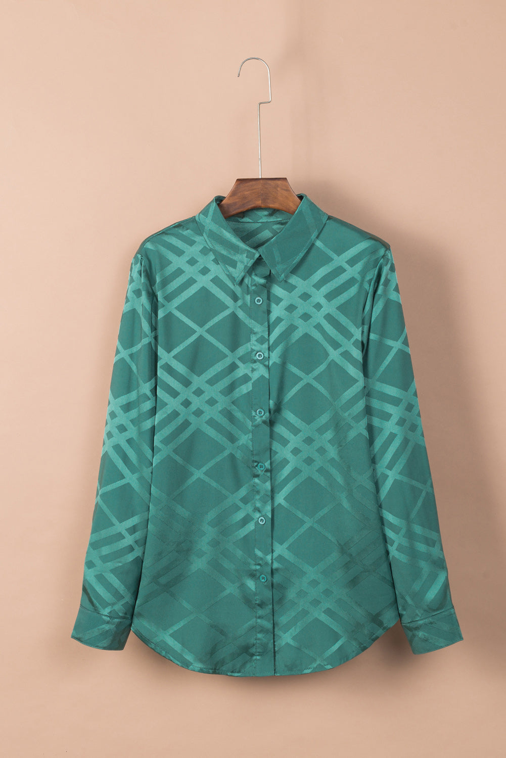 Black Shiny Satin Buttons Shirt