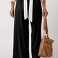 Drawstring Elastic Waist Casual Wide Leg Pants