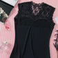 Lace Splicing V Neck Ribbed Sleeveless Top