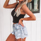 Black One Shoulder Sleeveless Crop Top