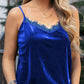 Eyelash V Neck Velvet Tank Top