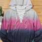 Gradient Lace Up Long Sleeve Pullover Hoodie