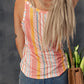 Multicolor Metal Ring Buckle Colorful Geometric Tank Top