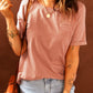 Solid Color Rolled Short Sleeve T Shirt