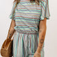 Striped Short Sleeve Romper