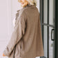 Khaki Oversize Textured Knit Button Front Shacket