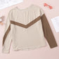 Striped Patchwork Long Sleeve Top