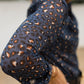 Blue Leopard Sheer Button Front Long Sleeve Shirt