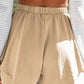 Khaki Ruffle Layered High Waist Flowy Shorts