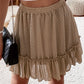 Rust Red Dot Print Elastic Waist Chiffon Mini Skirt