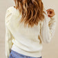Plain Hollow-out Knit Long Sleeve Pullover Sweater