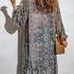 Print Ruffled Open Front Long Cover-up