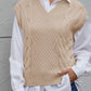 V-Neck Twist Knitted Vest Sweater