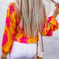 Yellow Floral Print Off Shoulder Puff Sleeve Blouse