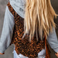 Leopard Ripped Hooded Denim Jacket
