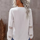 Deep V Neck Crochet Hollow-out Blouse