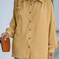 Frill Pocket Drop Shoulder Puff Sleeve Shirt