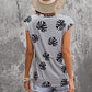 Gray Palm Leaves Crew Neck Tank