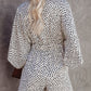 White Tie Front Deep V Neck Bat Sleeve Romper