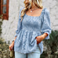 Paneled Lace Floral Chiffon Top