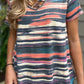 Multicolor Striped Crisscross Neck Short Sleeve Top