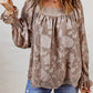 Square Neck Floral Textured Blouse