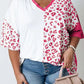 Plus Size Leopard Patchwork Short Sleeve Top