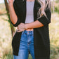 Ribbed Open Front Knit Cardigan