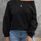 Raglan Patchwork Sleeve Pullover Sweatshirt