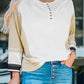 Color Block Buttoned Henley Top