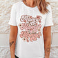 White Mama Flower Leopard Print Short Sleeve Graphic Tee
