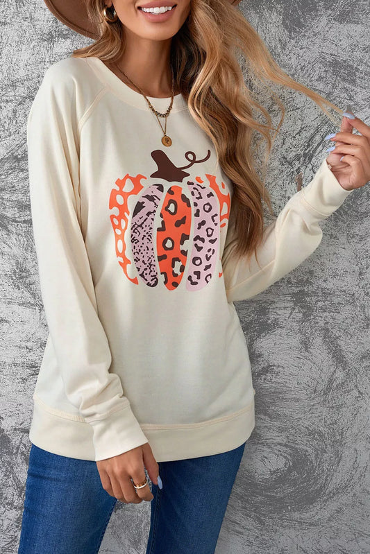 Pumpkin Graphic Pullover Sweatshirt