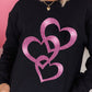 Black Glittering Heart Chain Valentine\'s Day Sweatshirt