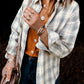 Buttoned Turn Down Collar Plaid Shirt