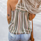 Color Block Striped Button Up Tank Top