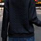 Zip up Cable Textured Sweatshirt