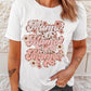 White Mama Flower Leopard Print Short Sleeve Graphic Tee