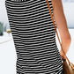 Stripe Print V Neck Buttoned Tie Knot Tank