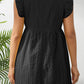 Black Hollow out Ruffled Flutter Sleeve Mini Dress