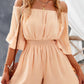 Ruffled Ruched High Waist Off Shoulder Romper