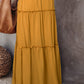 Frill Tiered Drawstring Waist Maxi Skirt