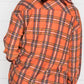 Orange Plus Size Plaid Pocketed Long Sleeve Shirt