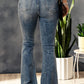Blue Vintage Wash Open Knee Ripped Jeans