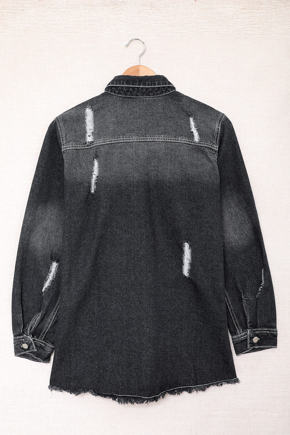 Black Distressed Denim Jacket
