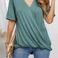 Short Sleeves Drape Knit Top