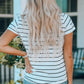 White Camo Pocket Striped T Shirt