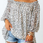 Spotted Plus Size Off Shoulder Blouse