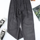 Gray Corduroy High Waist Straight Leg Pants