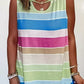 Multicolor Striped Colorblock Cut-out Tank Top