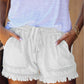 Casual Pocketed Frayed Denim Shorts